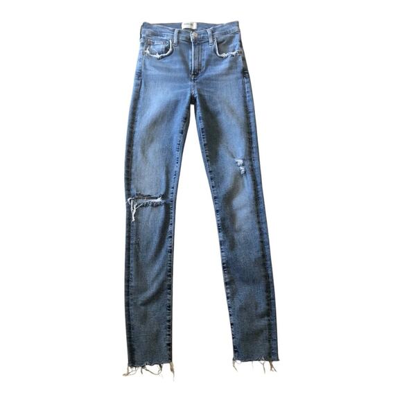 AGoldE Sophie Timeless Mid Rise Ultra Slim Distressed Stretch Vintage Vibe 25 - Picture 1 of 15